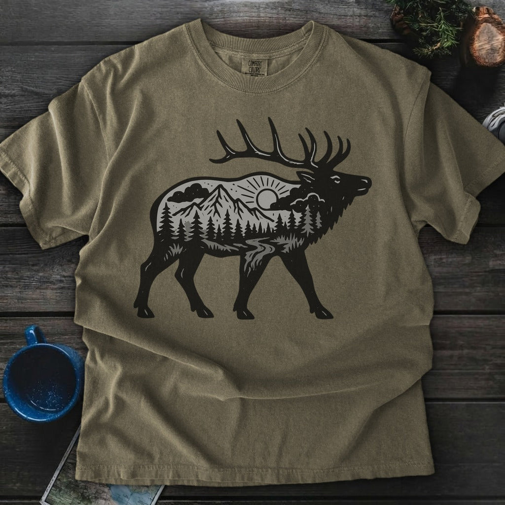 Sunset Elk Premium T-Shirt Gift For Nature Lovers