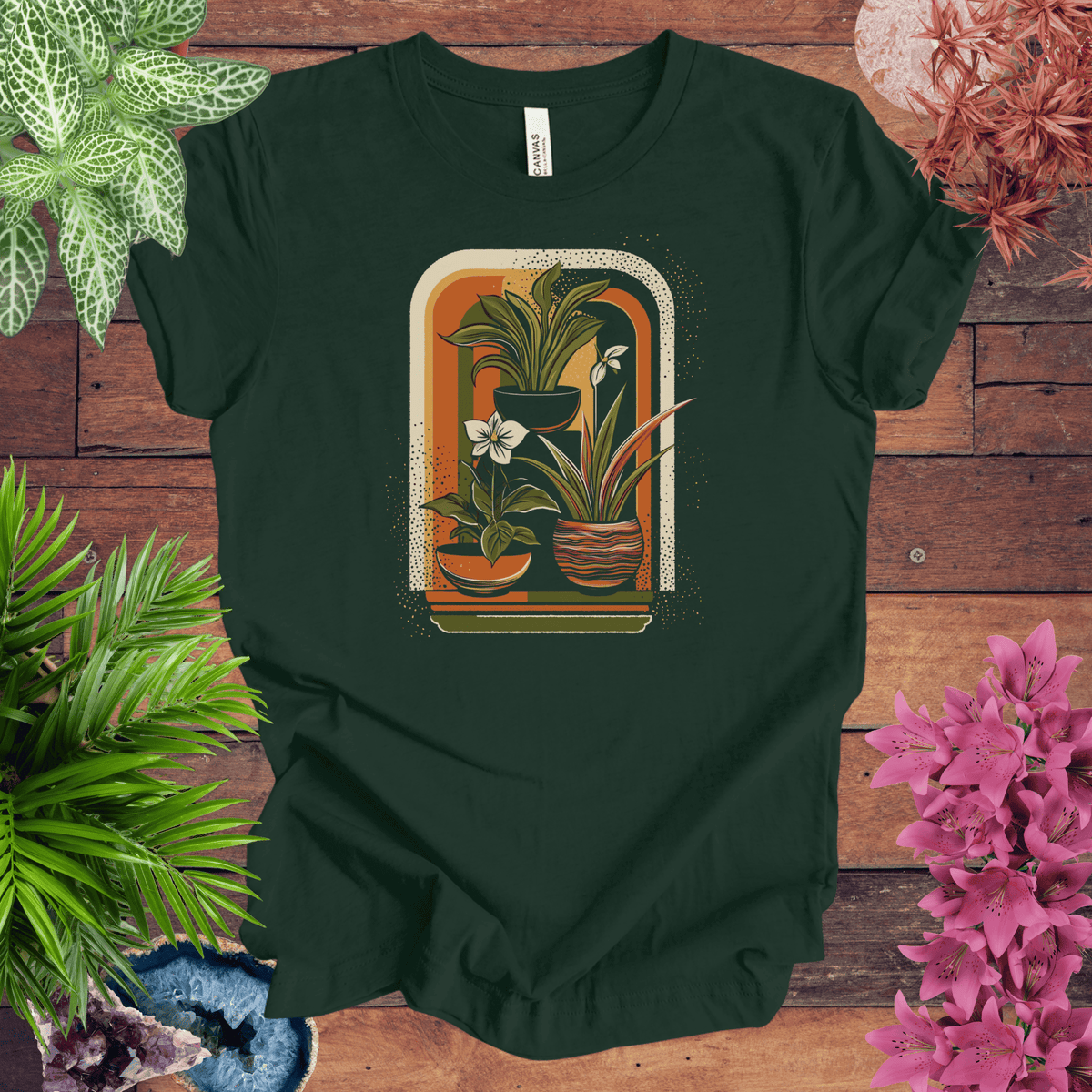 Retro Houseplants Waves T-Shirt Gift For Plant Lover