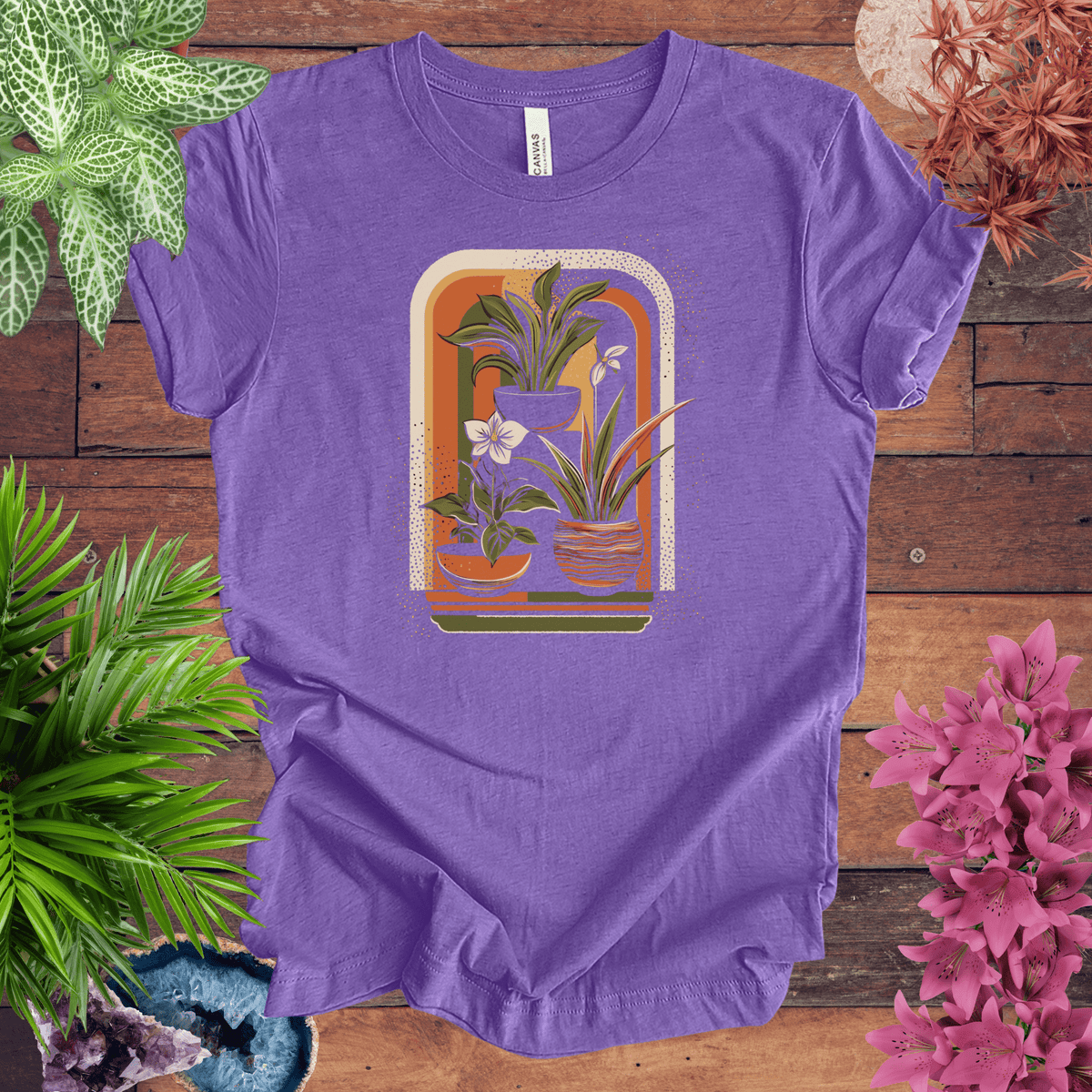 Retro Houseplants Waves T-Shirt Gift For Plant Lover