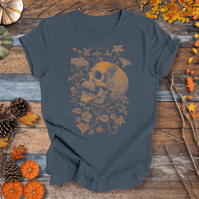 Botanical Skull & Vines Halloween Shirt – Unisex Cotton T-shirt Gift For Plant Lover