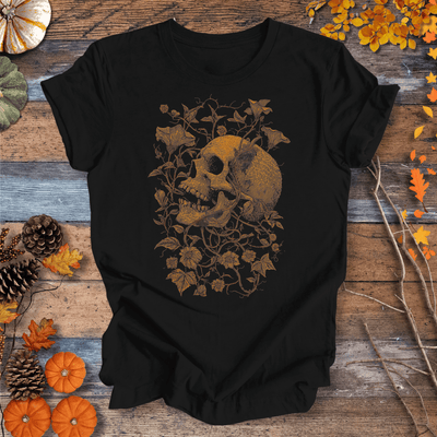 Botanical Skull & Vines Halloween Shirt – Unisex Cotton T-shirt Gift For Plant Lover