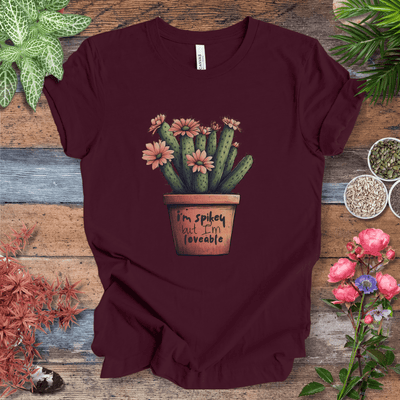"I'm Spikey but I'm Lovable" Funny Cactus Lover T-Shirt Gift For Plant Lover