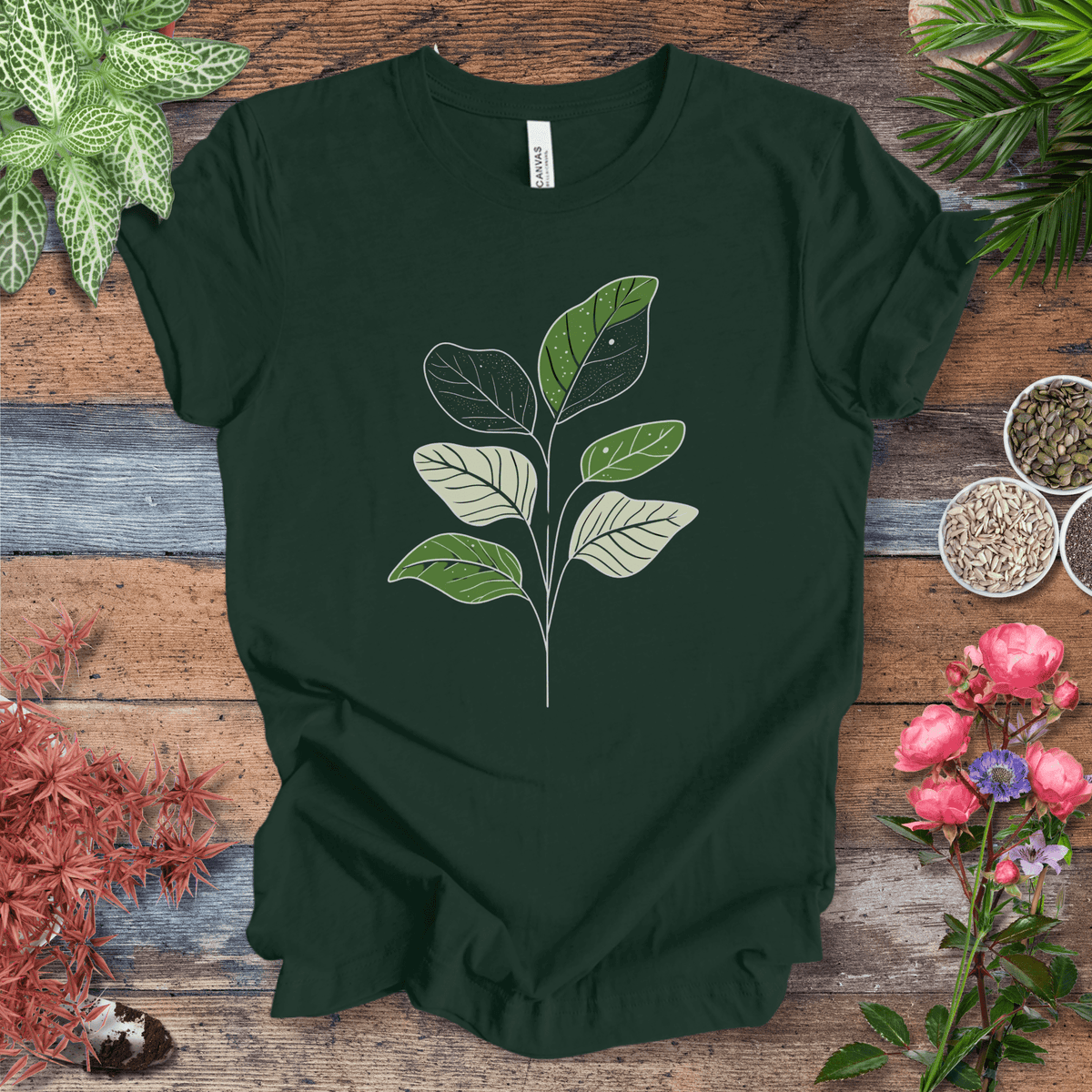 Modern Line Art Fiddle Leaf T-Shirt Gift For Plant Lover