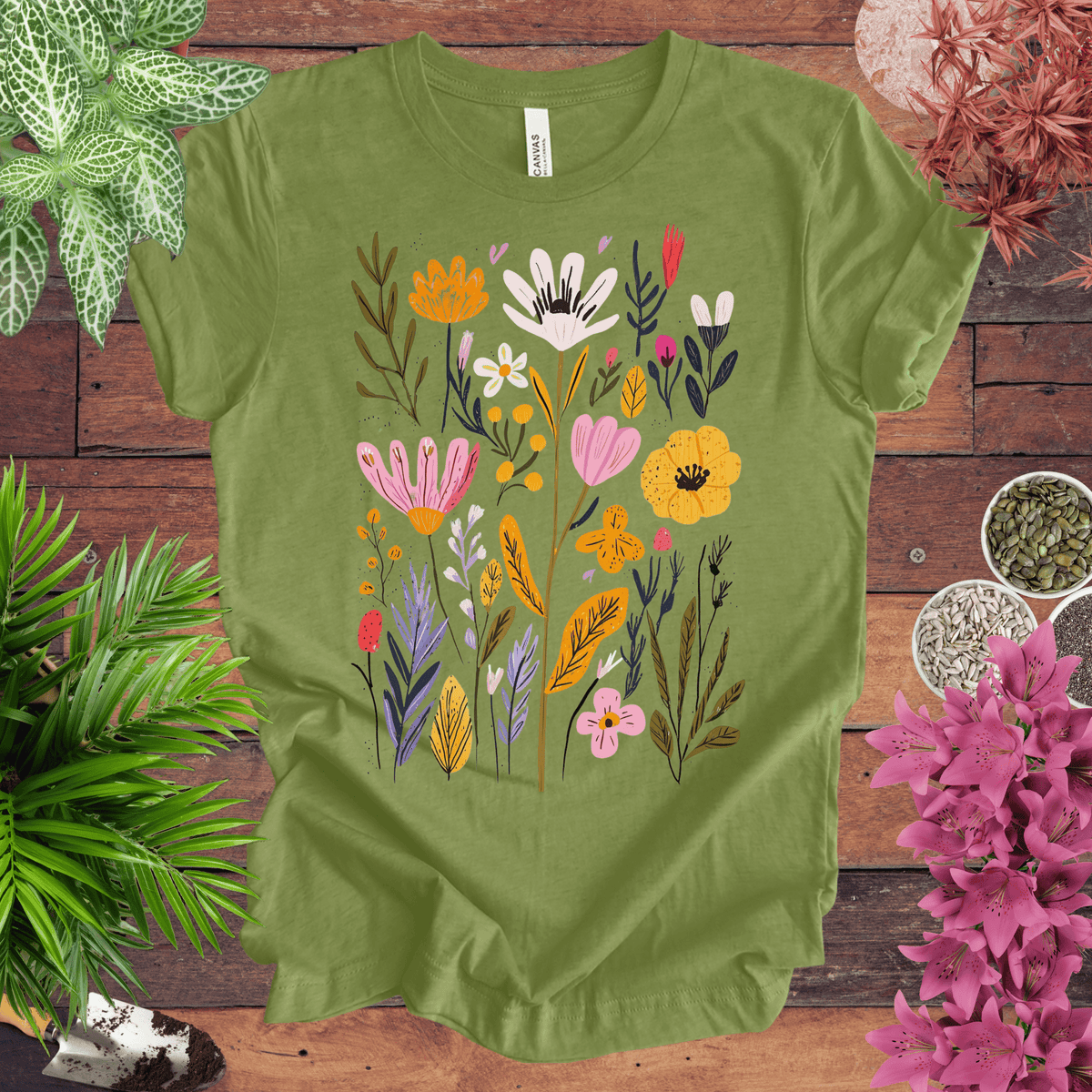 Whimsical Floral Bouquet T-Shirt Gift For Plant Lover
