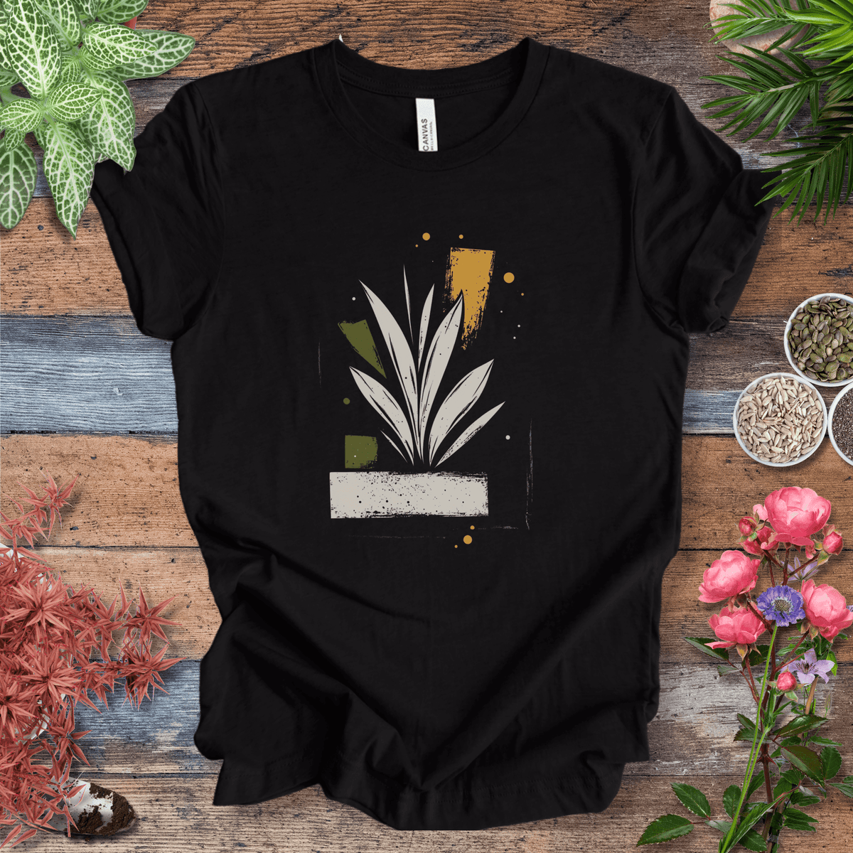 Modern Botanical Art T-Shirt Gift For Plant Lover