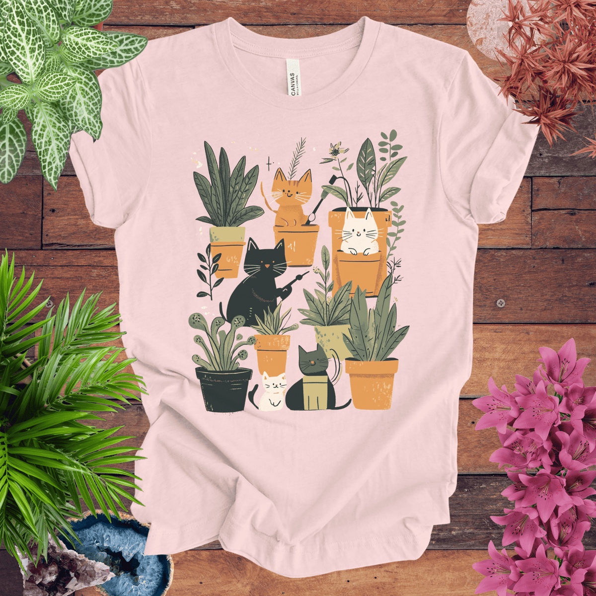 Feline Green Thumb T-Shirt Gift For Plant Lover