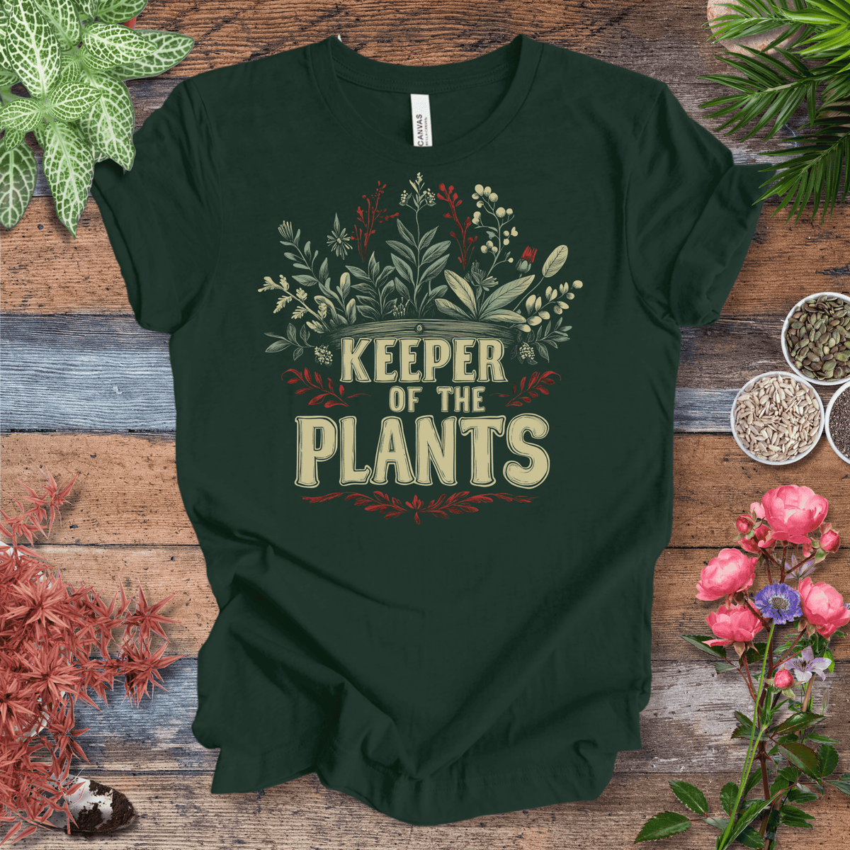 Keeper of the Plants – Vintage Floral Edition | Eco-Friendly Tee Gift For Plant Lover