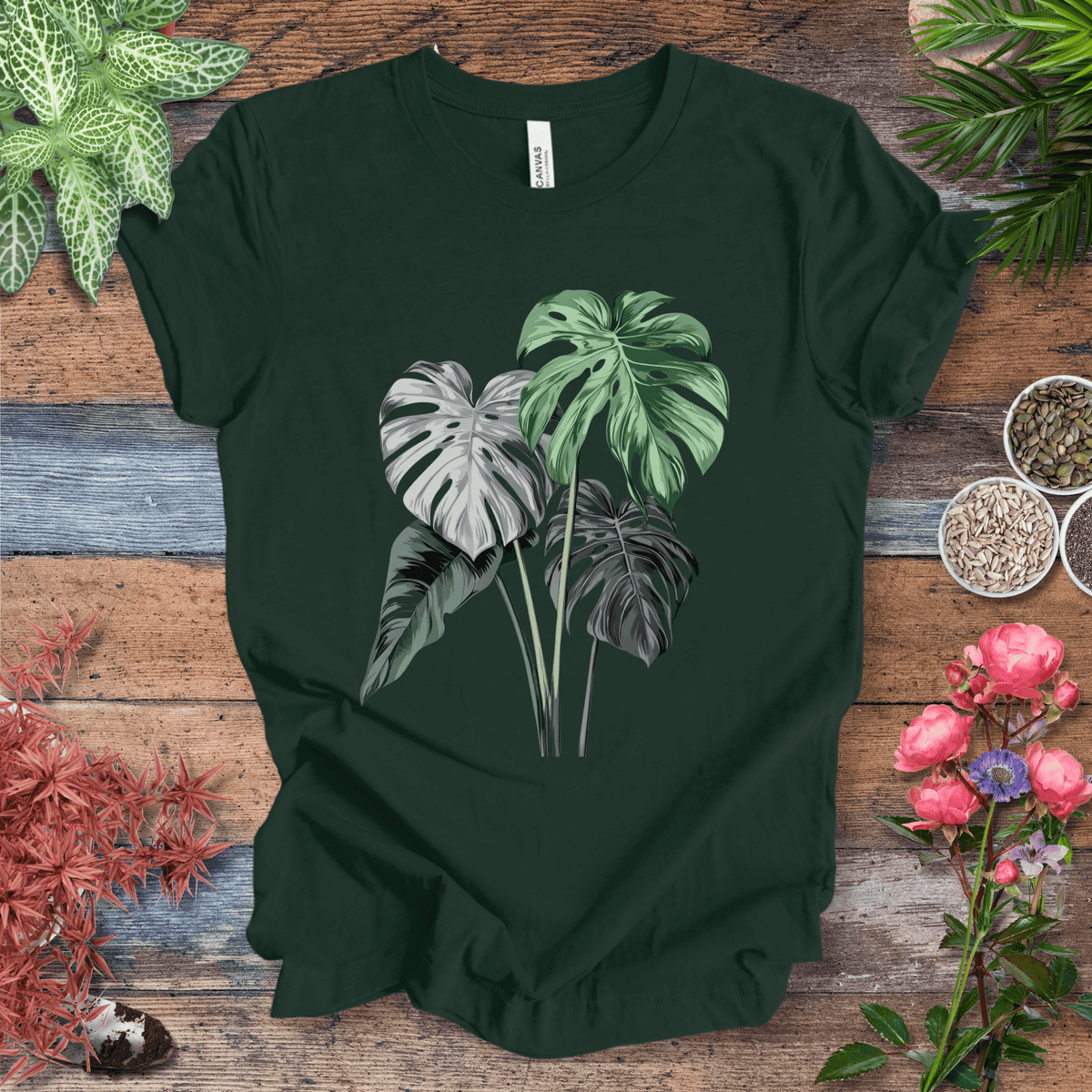 Realistic Monstera Plant T-Shirt Gift For Plant Lover