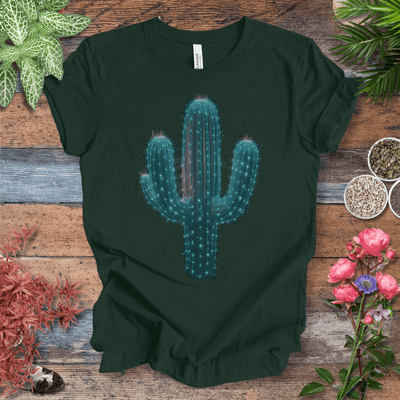 Cosmic Cactus Glow T-Shirt Gift For Plant Lover