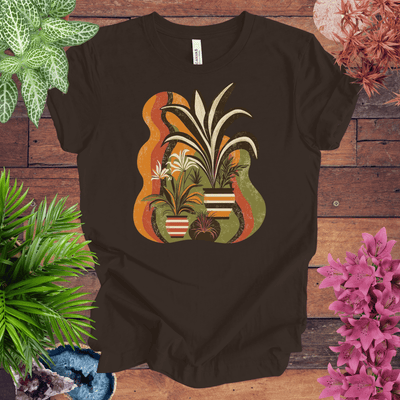 Retro Tropical Plant Waves T-Shirt Gift For Plant Lover