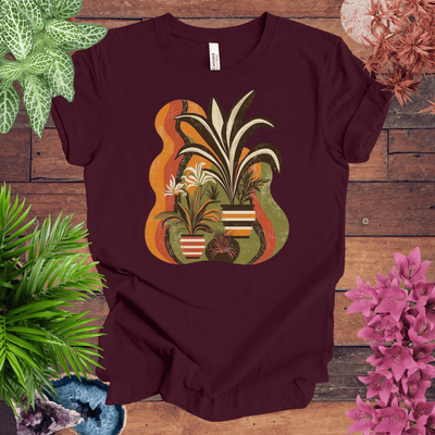 Retro Tropical Plant Waves T-Shirt Gift For Plant Lover