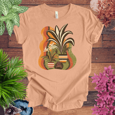 Retro Tropical Plant Waves T-Shirt Gift For Plant Lover