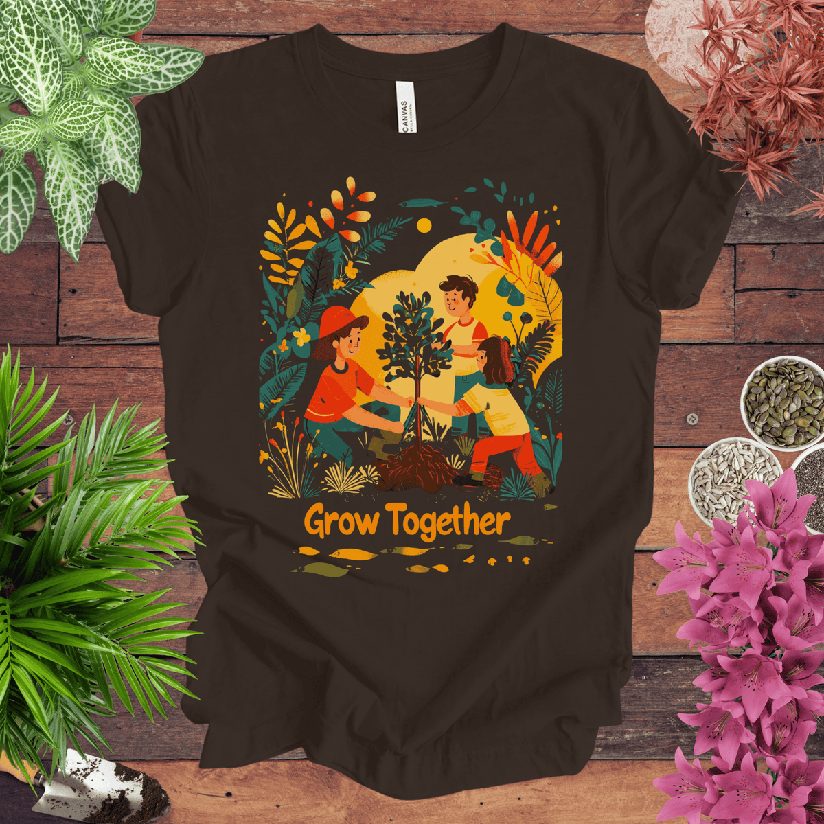 Grow Together T-Shirt Gift For Plant Lover