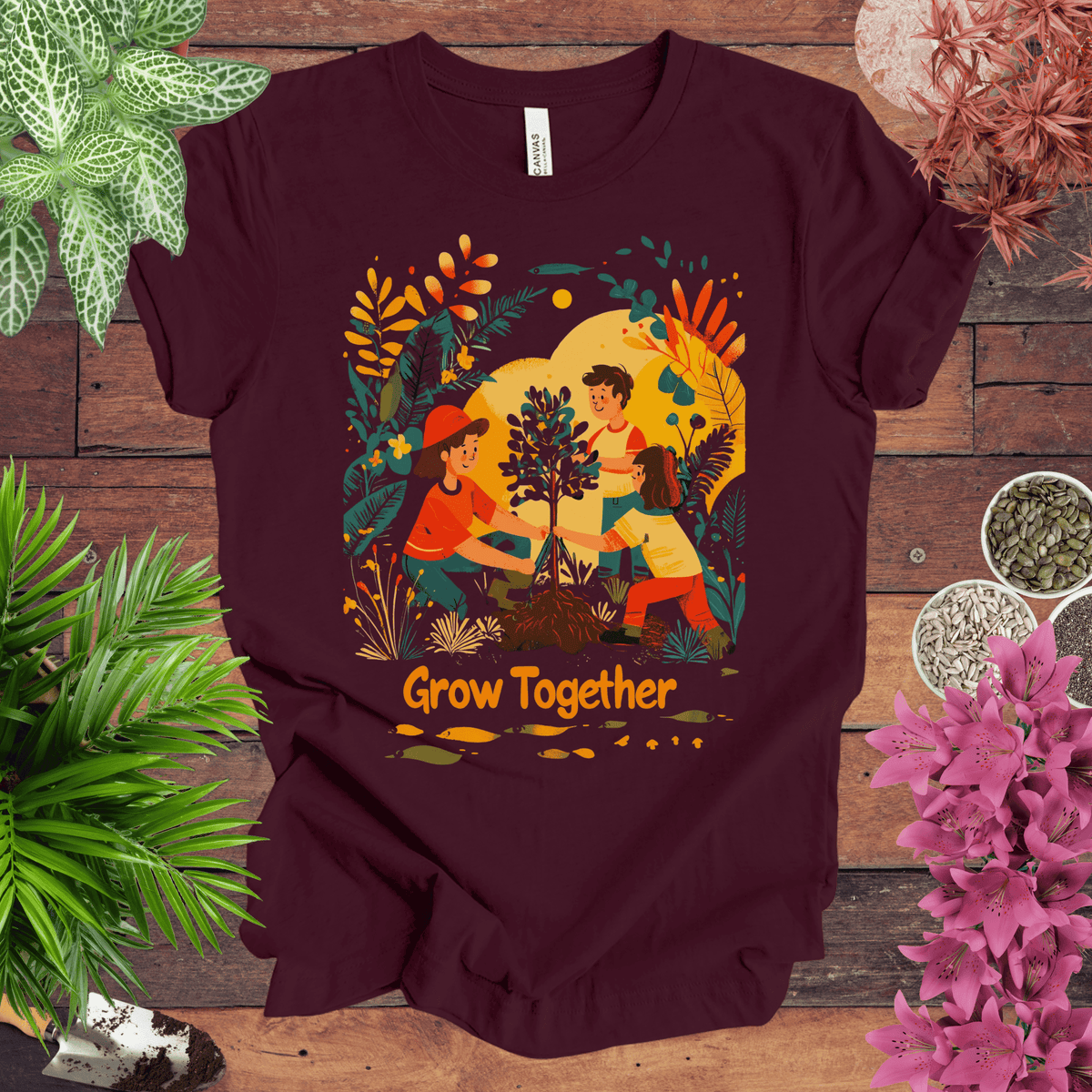 Grow Together T-Shirt Gift For Plant Lover