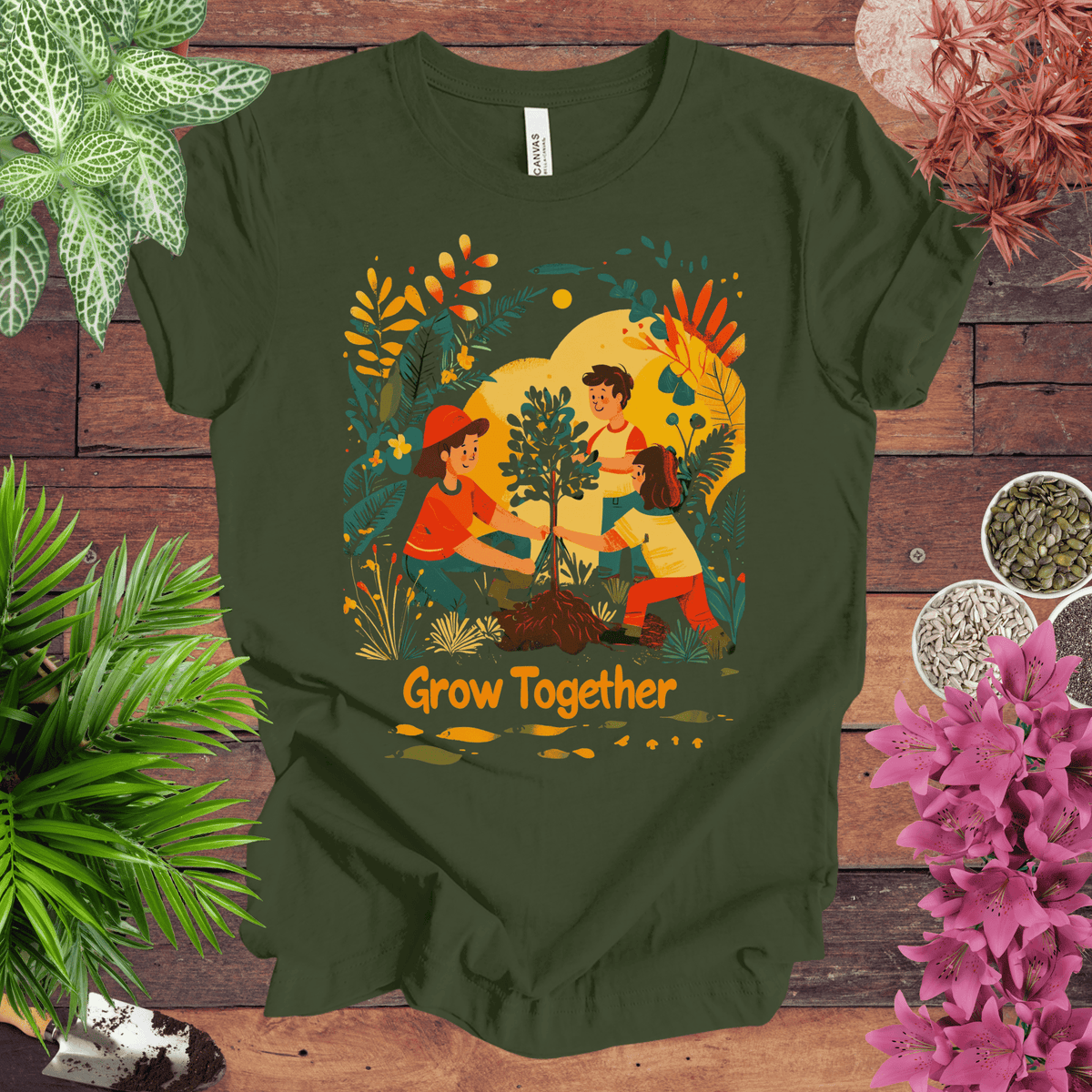 Grow Together T-Shirt Gift For Plant Lover