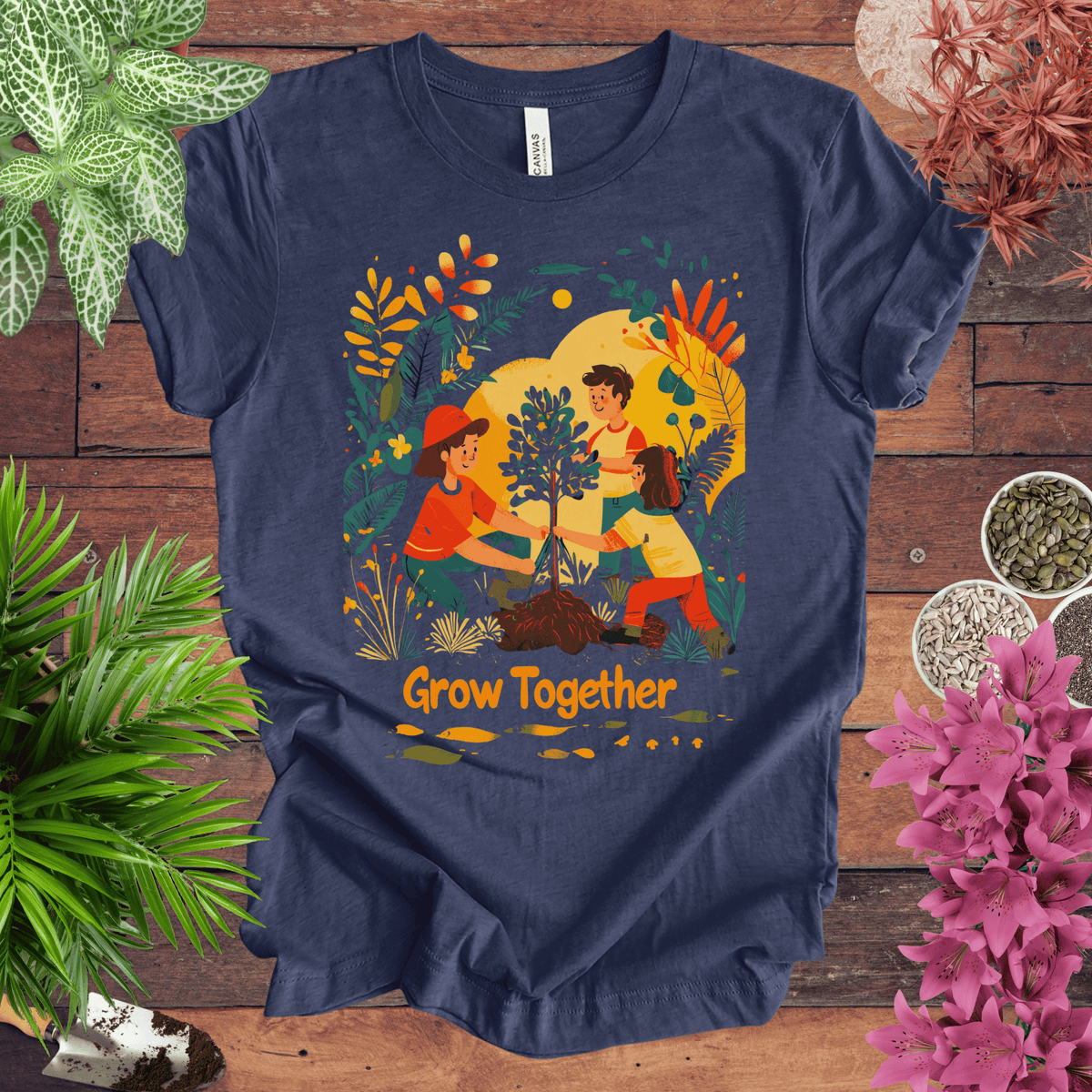 Grow Together T-Shirt Gift For Plant Lover