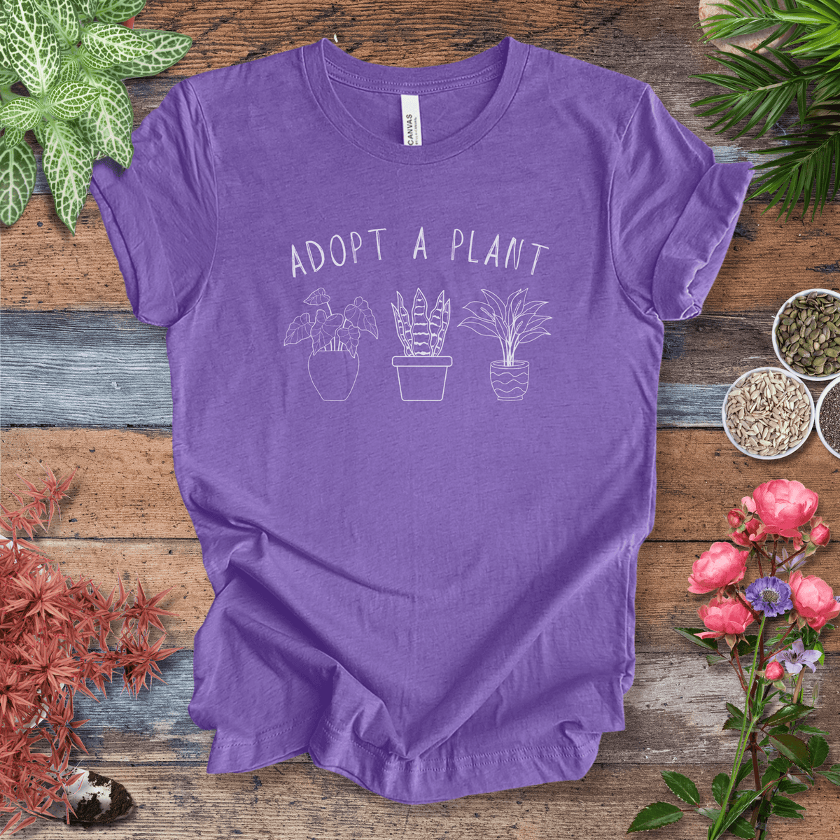 Adopt A Plant T-Shirt Gift For Plant Lover