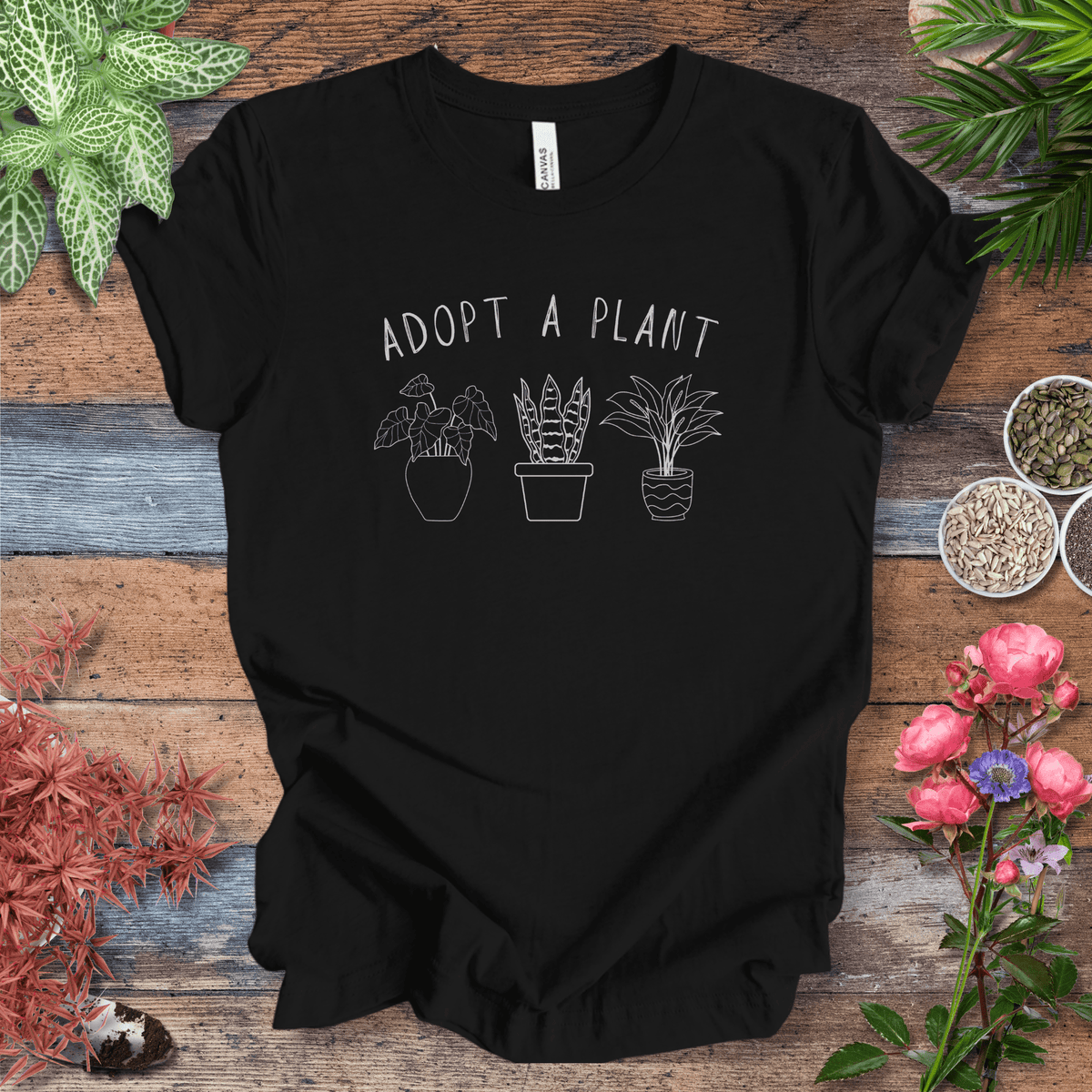 Adopt A Plant T-Shirt Gift For Plant Lover