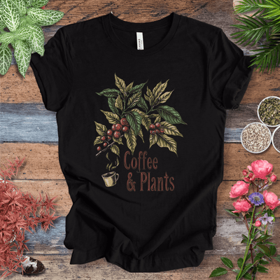 Coffee & Plants Botanical T-Shirt Gift For Plant Lover