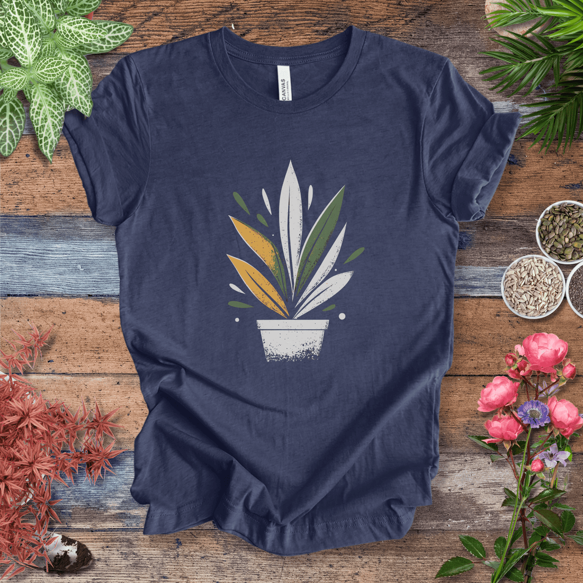 Retro Potted Plant T-Shirt Gift For Plant Lover