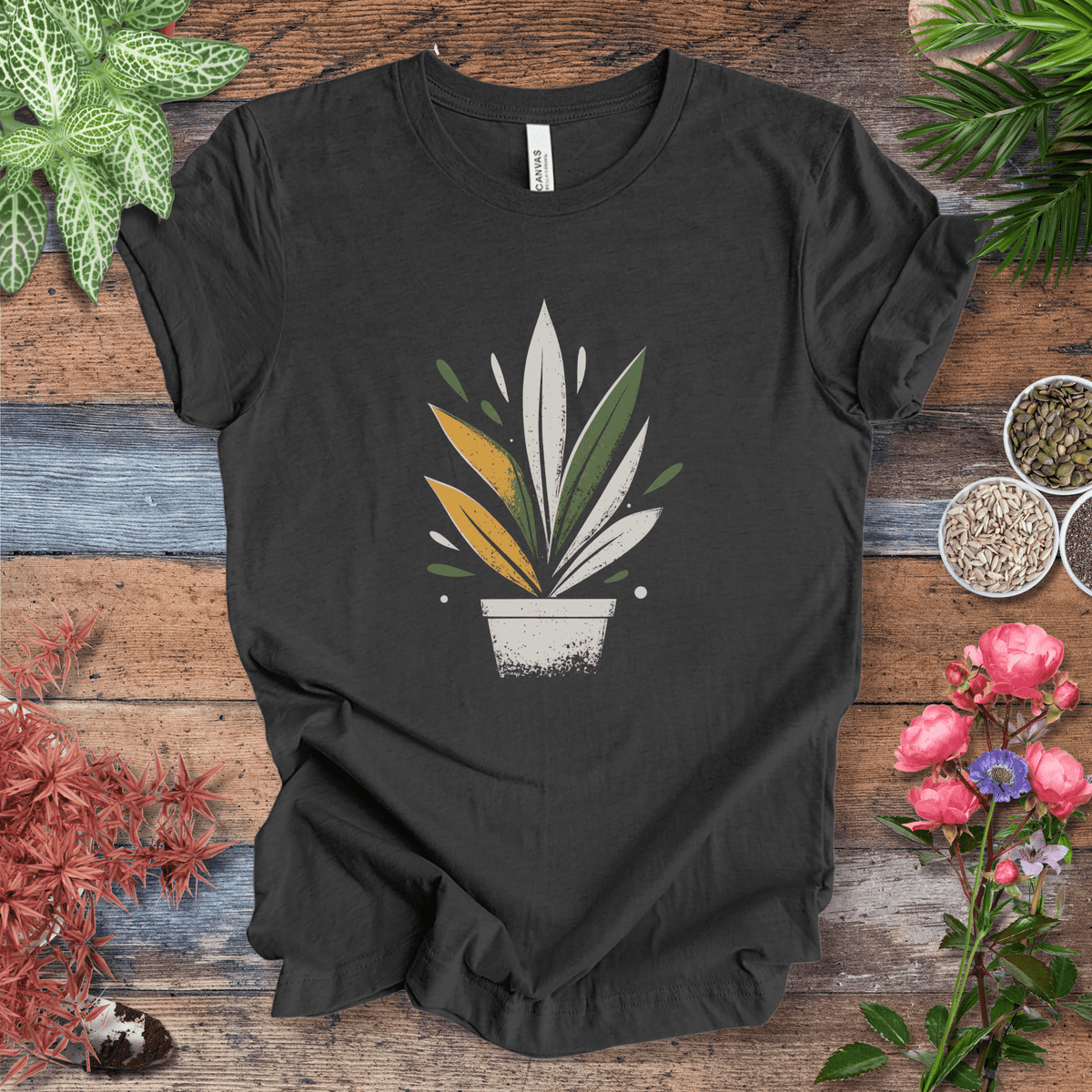 Retro Potted Plant T-Shirt Gift For Plant Lover