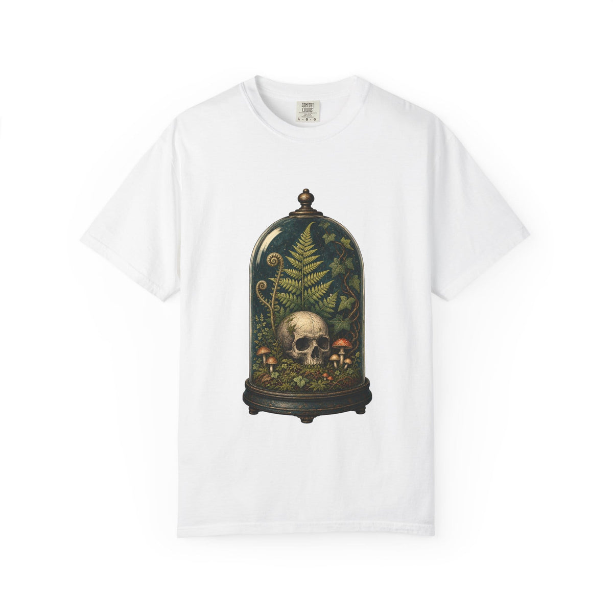 Skull Terrarium Fern T-Shirt - Gothic Houseplant Art Gift For Plant Lover