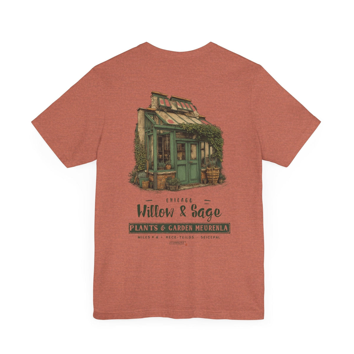 Willow & Sage Vintage Greenhouse Tee | Eco-Friendly Gardening T-Shirt Gift For Plant Lover