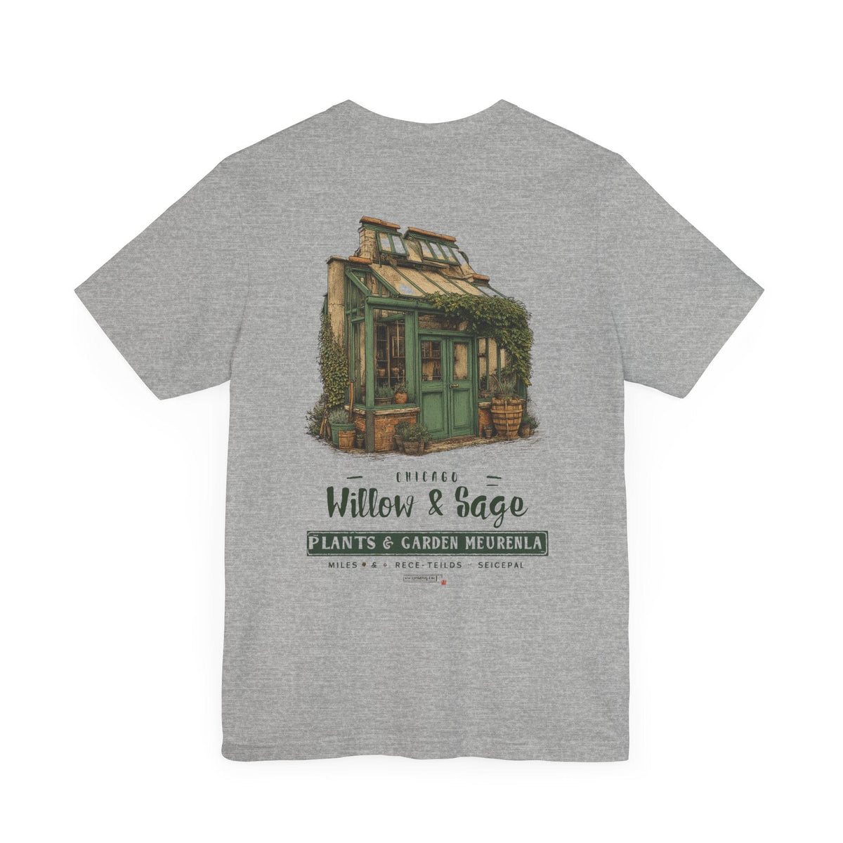 Willow & Sage Vintage Greenhouse Tee | Eco-Friendly Gardening T-Shirt Gift For Plant Lover
