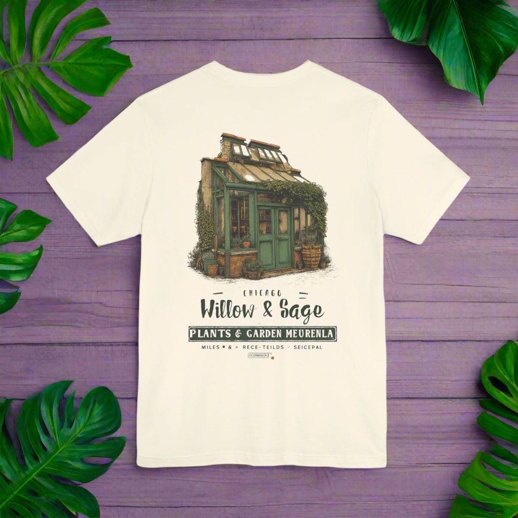 Willow & Sage Vintage Greenhouse Tee | Eco-Friendly Gardening T-Shirt Gift For Plant Lover