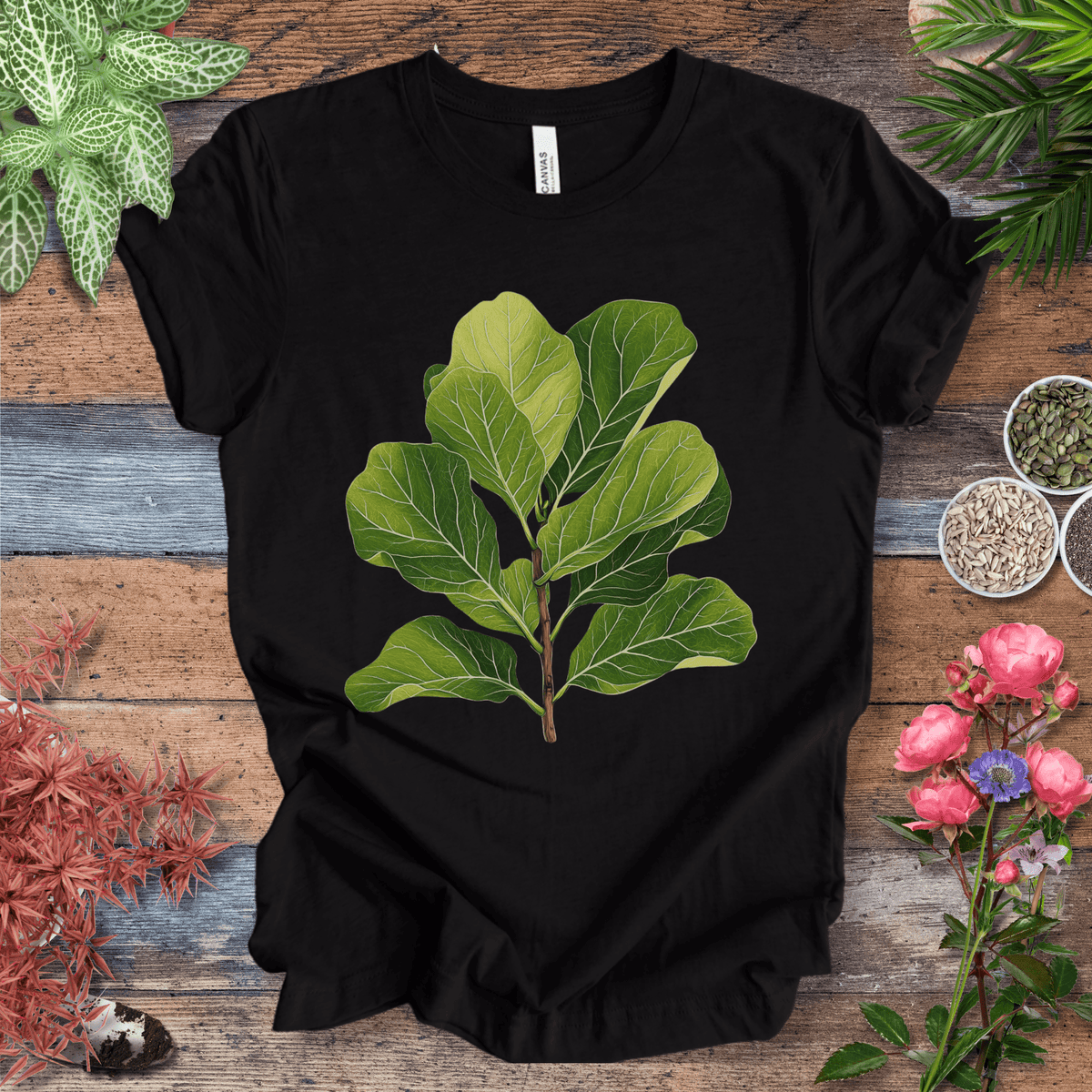 Realistic Fiddle Leaf Fig T-Shirt Gift For Plant Lover