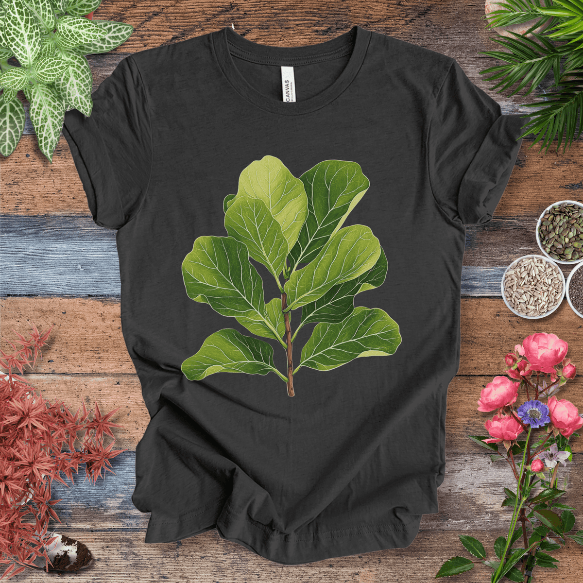 Realistic Fiddle Leaf Fig T-Shirt Gift For Plant Lover