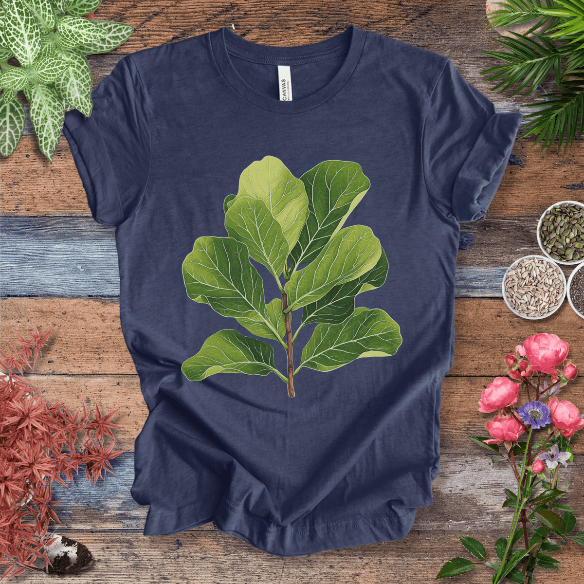 Realistic Fiddle Leaf Fig T-Shirt Gift For Plant Lover