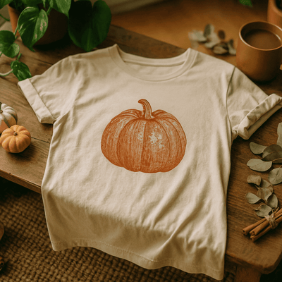 Pumpkin Vibes Fall T-Shirt – Vintage Autumn Graphic | Unisex Cotton Gift For Plant Lover