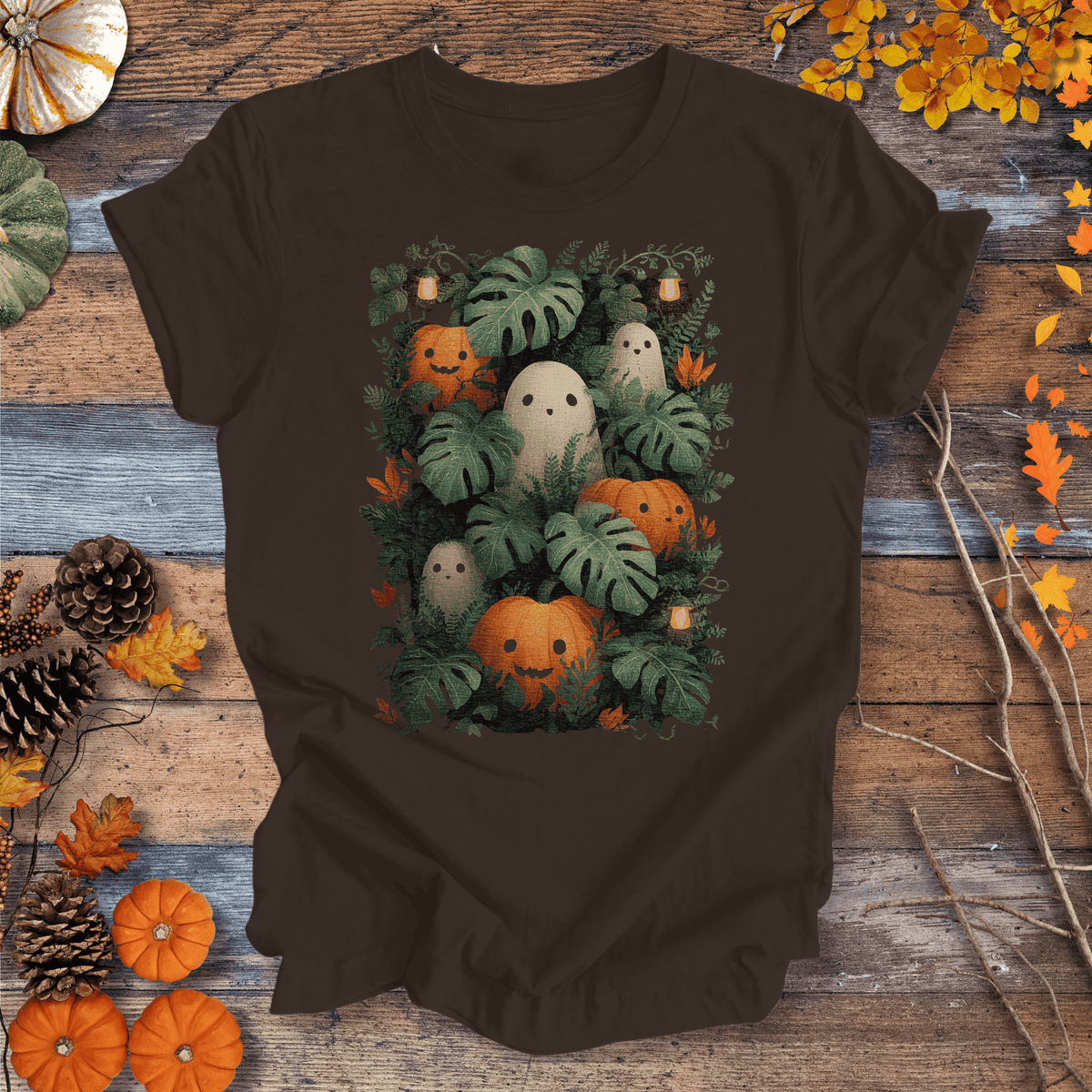 Pumpkin Vibes Fall T-Shirt | Botanical Vibes Plant Lover Tee Gift For Plant Lover