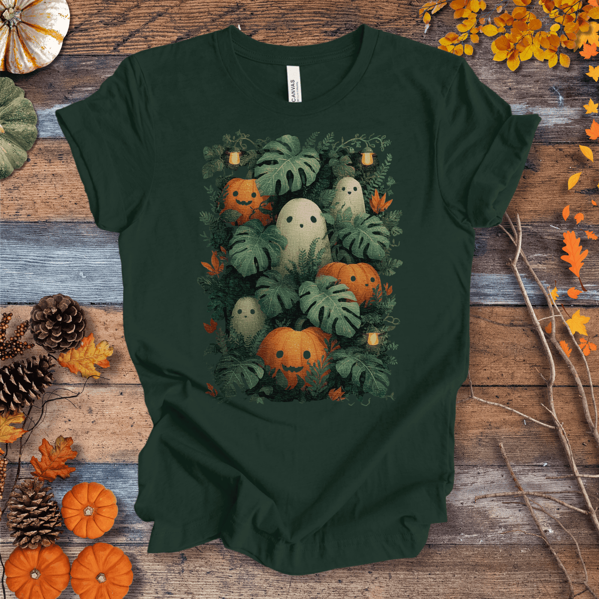 Pumpkin Vibes Fall T-Shirt | Botanical Vibes Plant Lover Tee Gift For Plant Lover