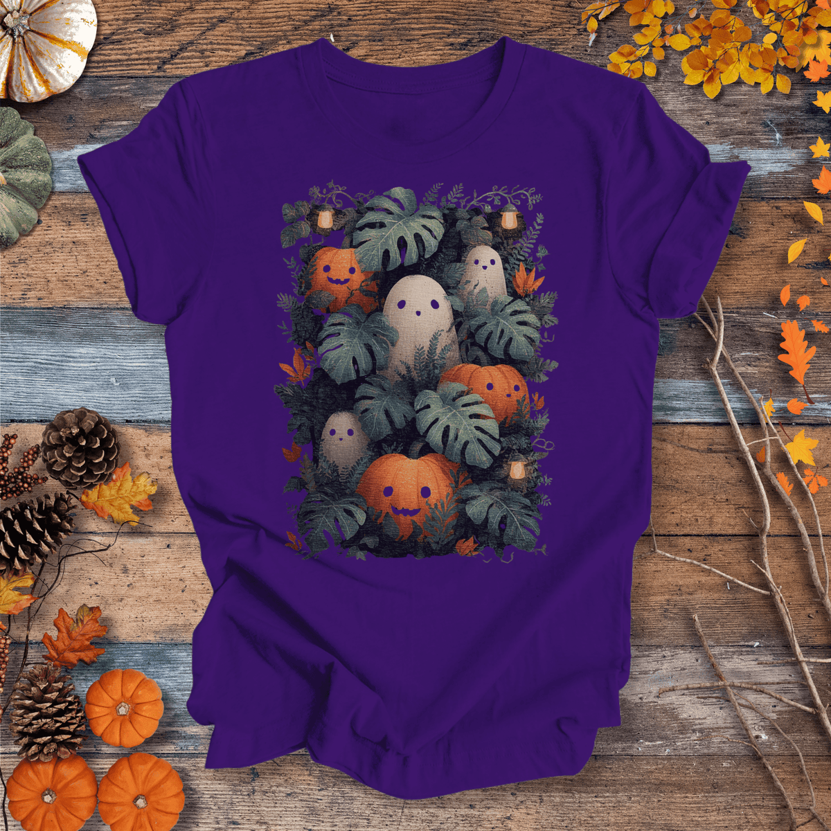 Pumpkin Vibes Fall T-Shirt | Botanical Vibes Plant Lover Tee Gift For Plant Lover