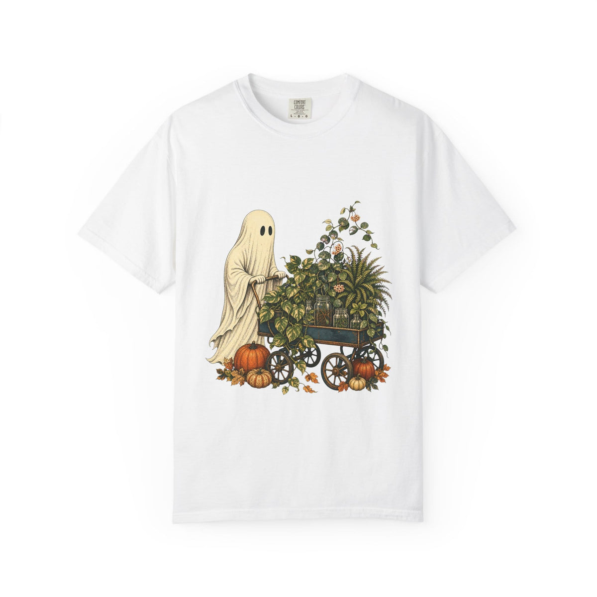 Ghost Plant Cart T-Shirt - Cute Halloween Garden Art Gift For Plant Lover