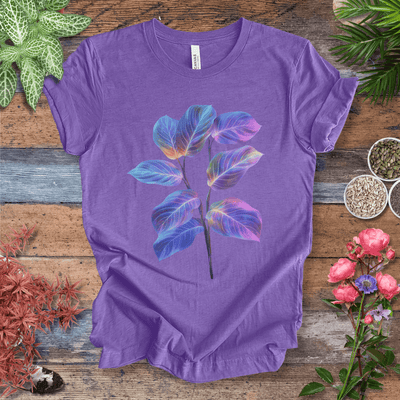 Tropical Sunset Gradient Leaf T-Shirt Gift For Plant Lover