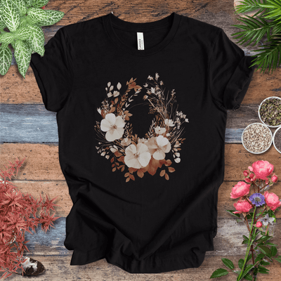 Rustic Floral Wreath Botanical T-Shirt Gift For Plant Lover