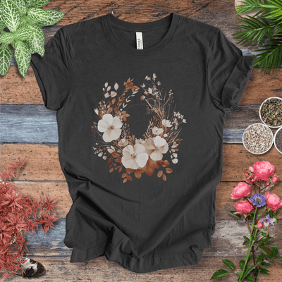 Rustic Floral Wreath Botanical T-Shirt Gift For Plant Lover