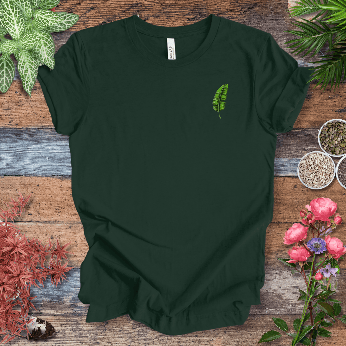 Minimal Tropical Banana Leaf T-Shirt Gift For Plant Lover