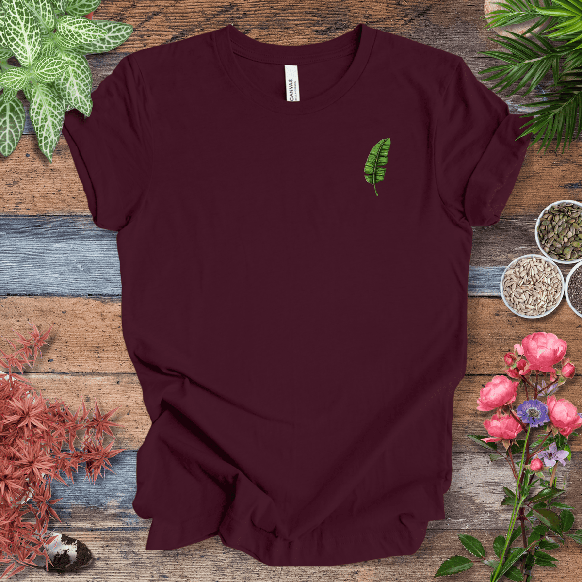Minimal Tropical Banana Leaf T-Shirt Gift For Plant Lover