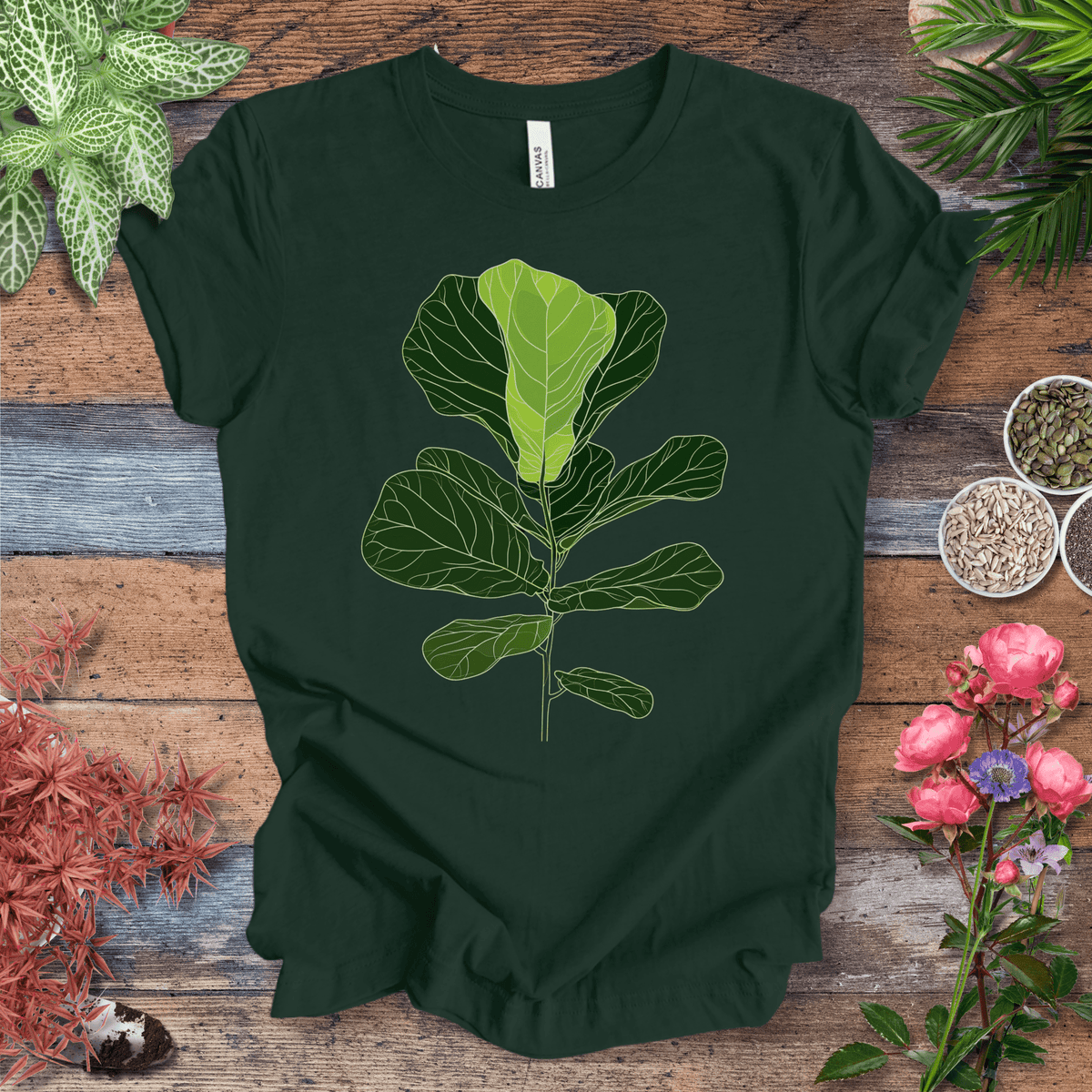 Modern Minimalist Fiddle Leaf T-Shirt Gift For Plant Lover