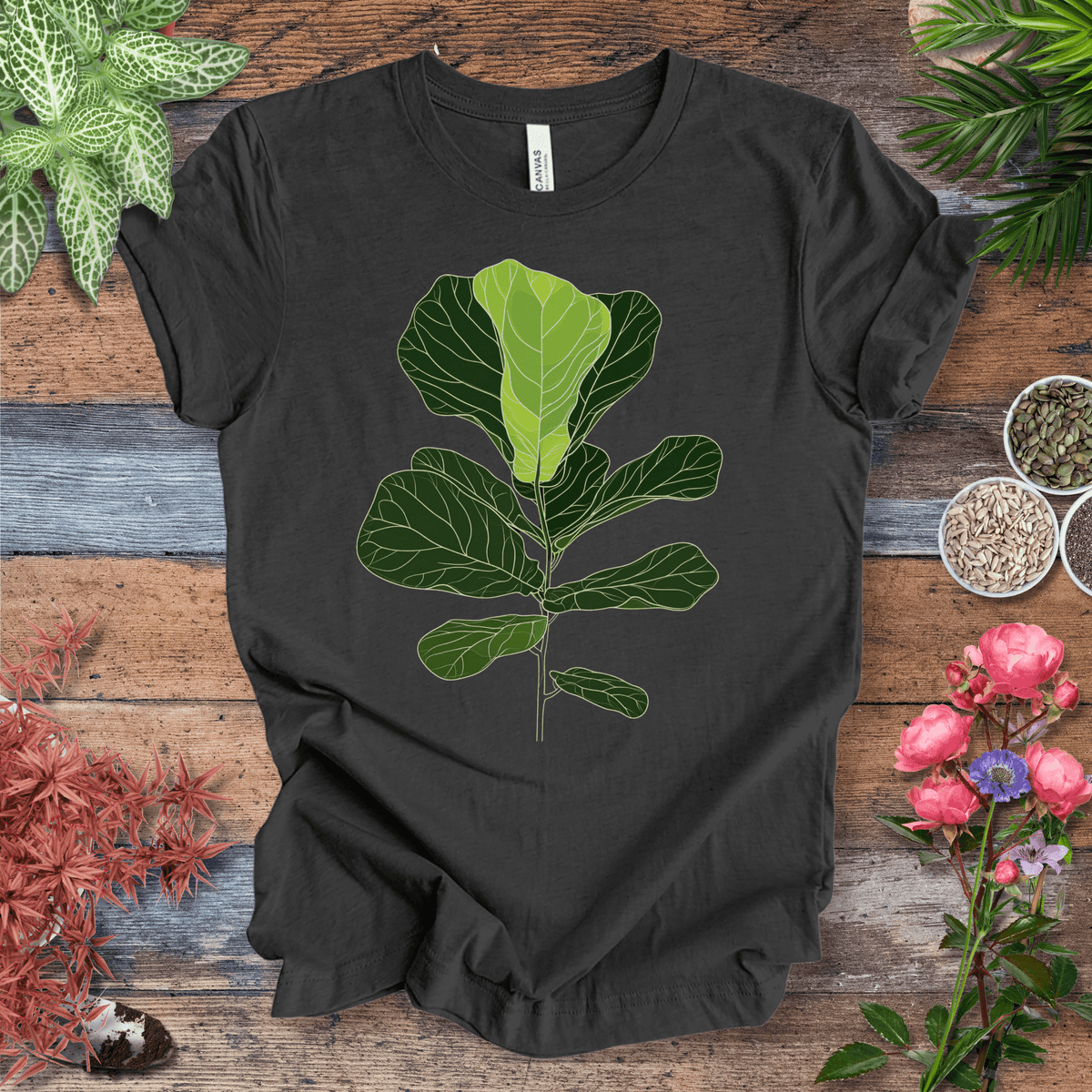 Modern Minimalist Fiddle Leaf T-Shirt Gift For Plant Lover