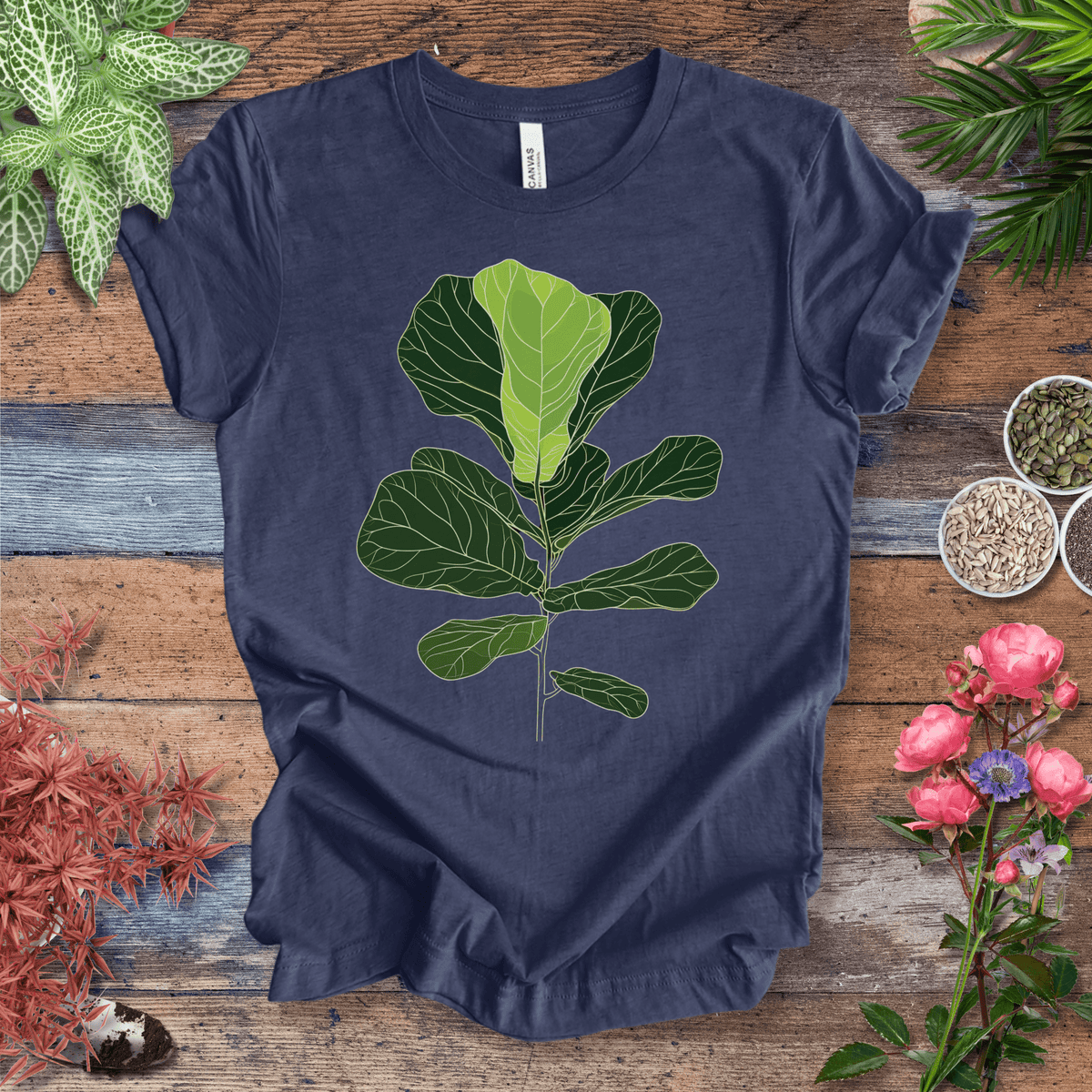 Modern Minimalist Fiddle Leaf T-Shirt Gift For Plant Lover