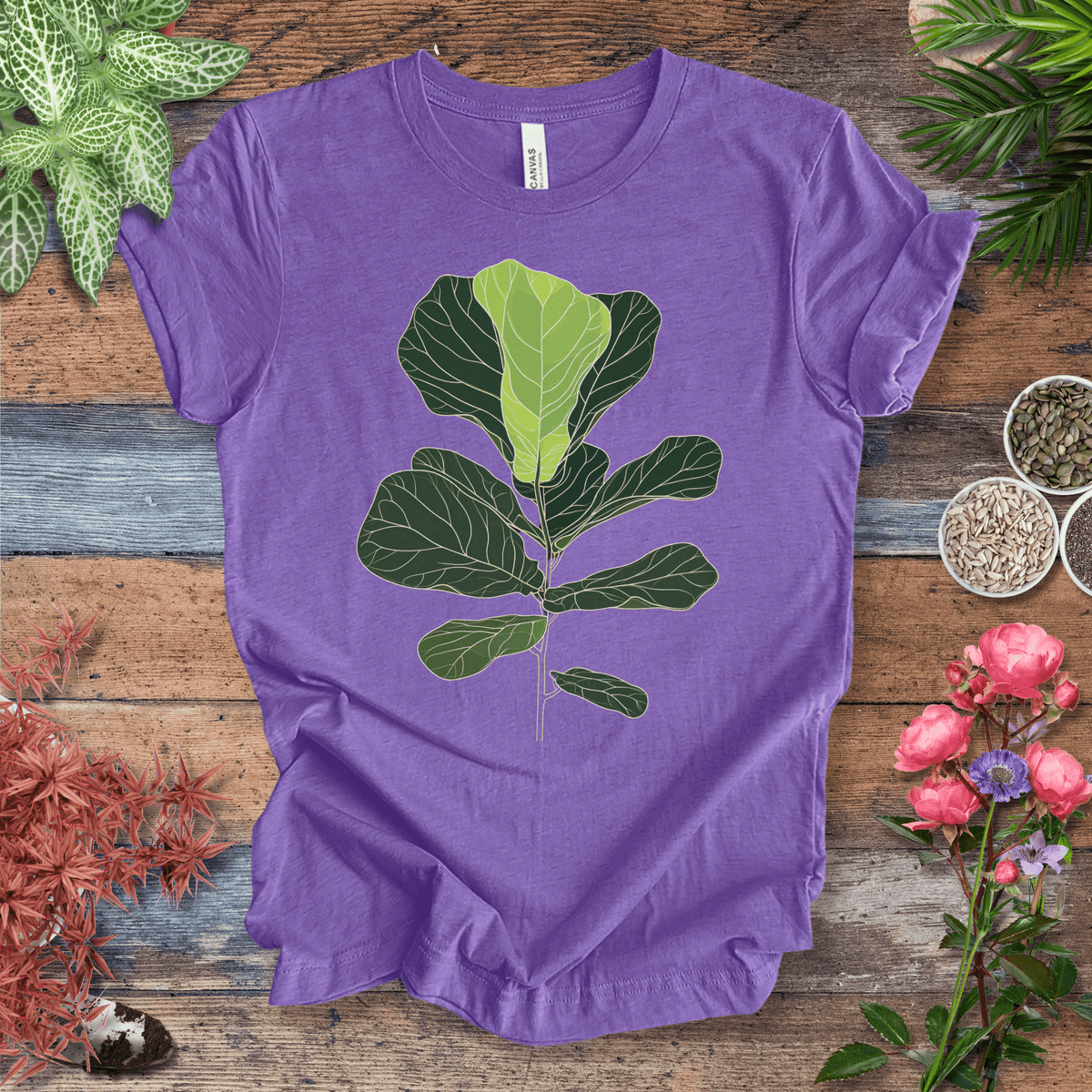 Modern Minimalist Fiddle Leaf T-Shirt Gift For Plant Lover