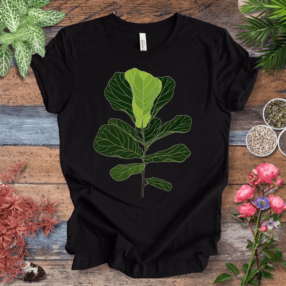 Modern Minimalist Fiddle Leaf T-Shirt Gift For Plant Lover