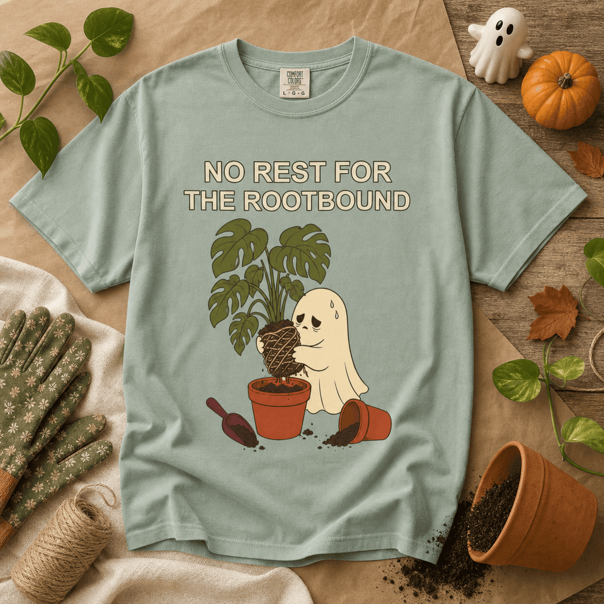Rootbound Ghost Halloween Shirt - Funny Plant Tee Gift For Plant Lover