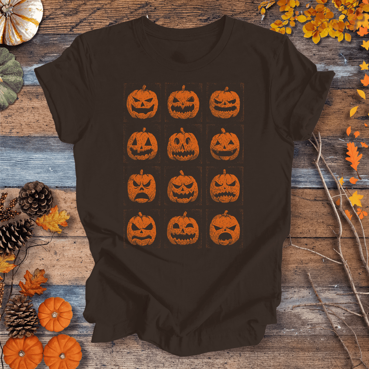 Jack-O’-Lantern Faces Halloween Shirt – Vintage Pumpkin Tee Gift For Plant Lover