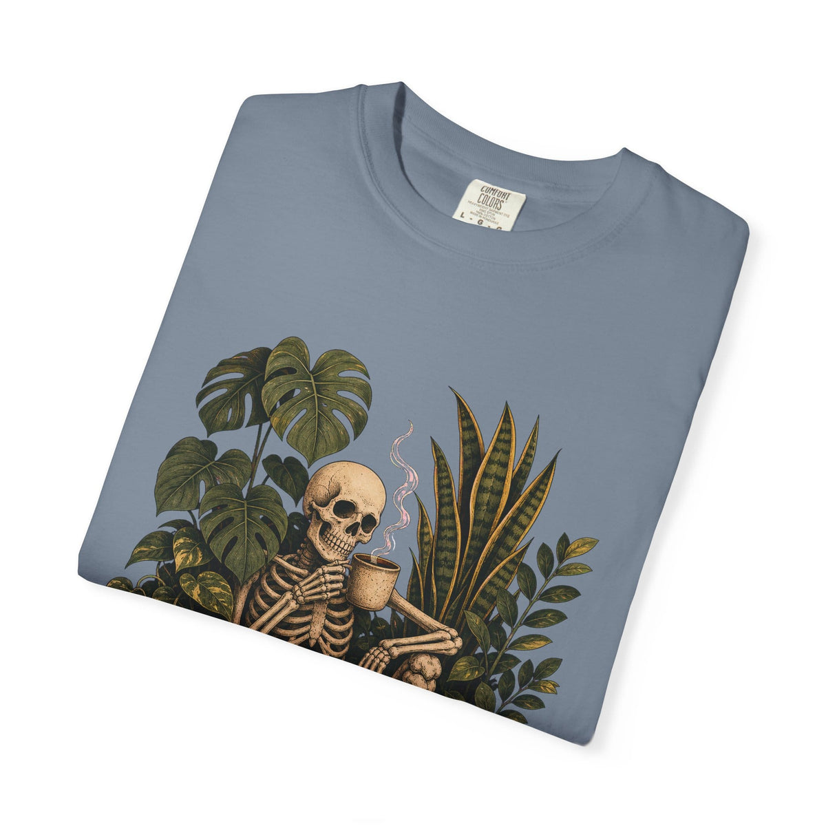 Skeleton Coffee Jungle T-Shirt - Plant Lover Halloween Art Gift For Plant Lover